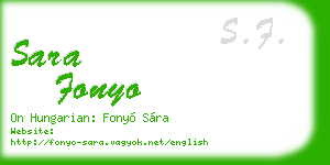 sara fonyo business card